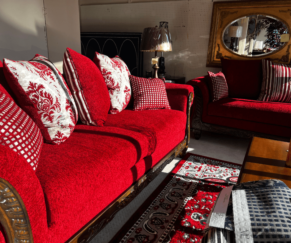 red living room living room