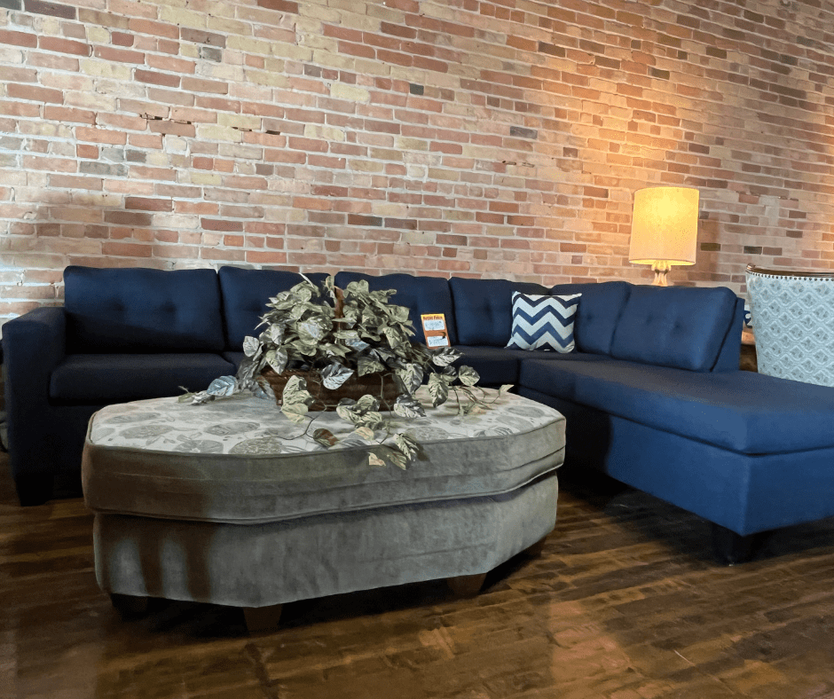 blue living room set